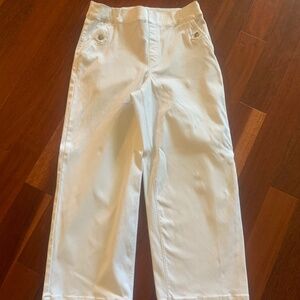 Wide leg crop twill pants